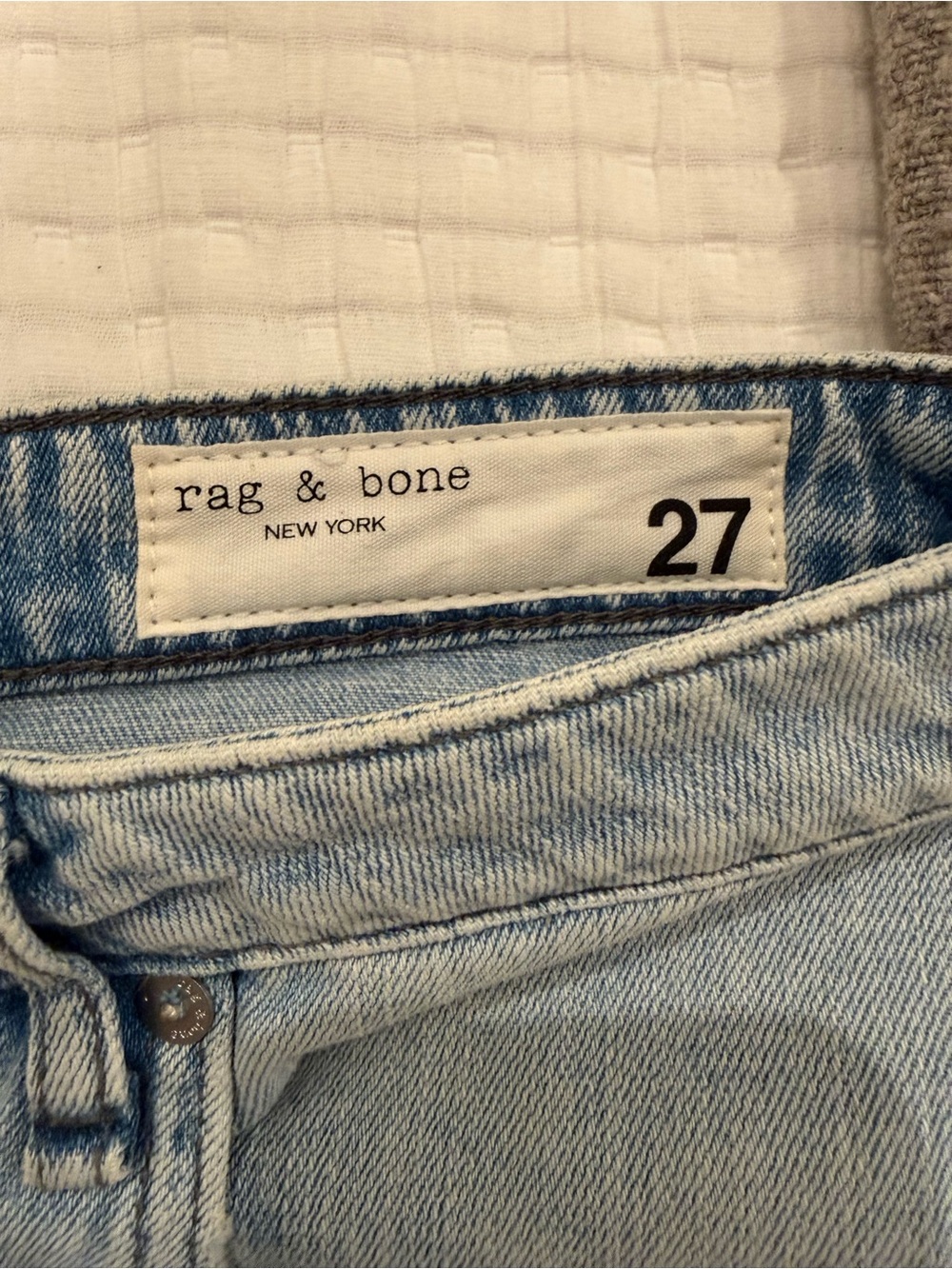 rag & bone Pale Blue Wide-Leg High-Rise Jeans - Picture 8 of 9